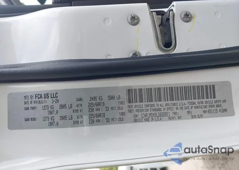 2020 Jeep Cherokee Limited 4X4 z USA, uszkodzony, nr VIN 1C4PJMDX5LD622911